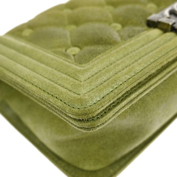 Boy Chanel Khaki Calfskin Medium Chain Shoulder Bag NQ00948 - Picture 3 of 10